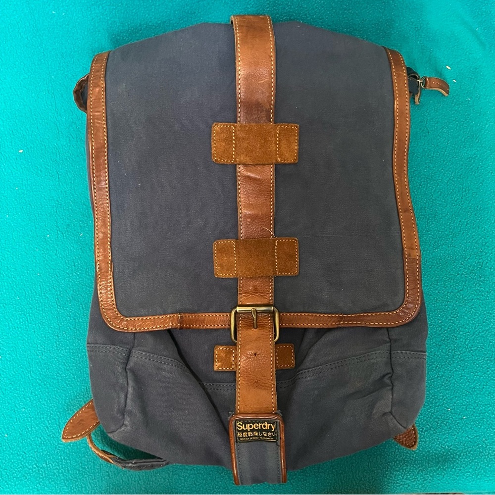 Superdry Navy and Tan Backpack
